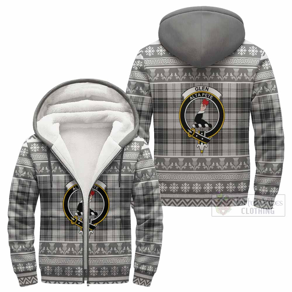 Glen Clan Tartan Christmas Fleece Hoodie with Family Crest - Tartan Vibes Clothing