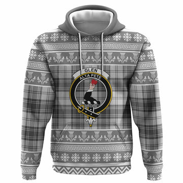 Glen Clan Tartan Christmas Hoodie with Family Crest