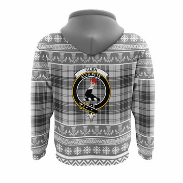 Glen Clan Tartan Christmas Hoodie with Family Crest