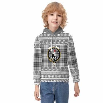 Glen Clan Tartan Christmas Kid Hoodie with Family Crest
