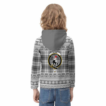 Glen Clan Tartan Christmas Kid Hoodie with Family Crest