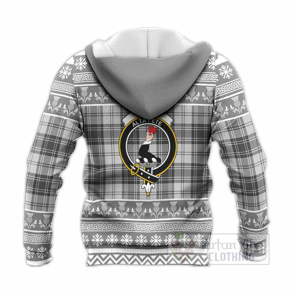 Glen Clan Tartan Christmas Knitted Hoodie with Family Crest - Tartan Vibes Clothing