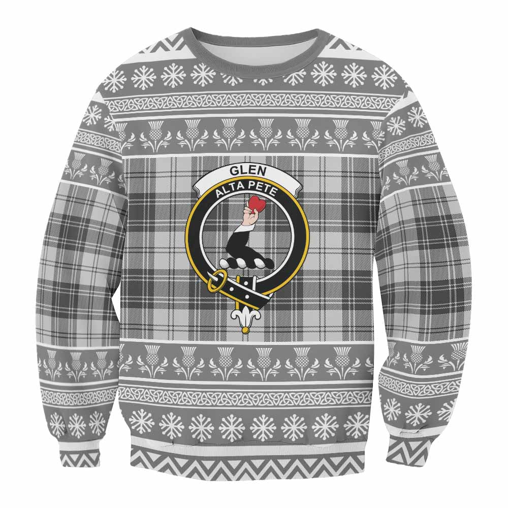 Glen Clan Tartan Christmas Sweatshirt with Family Crest - Tartan Vibes Clothing