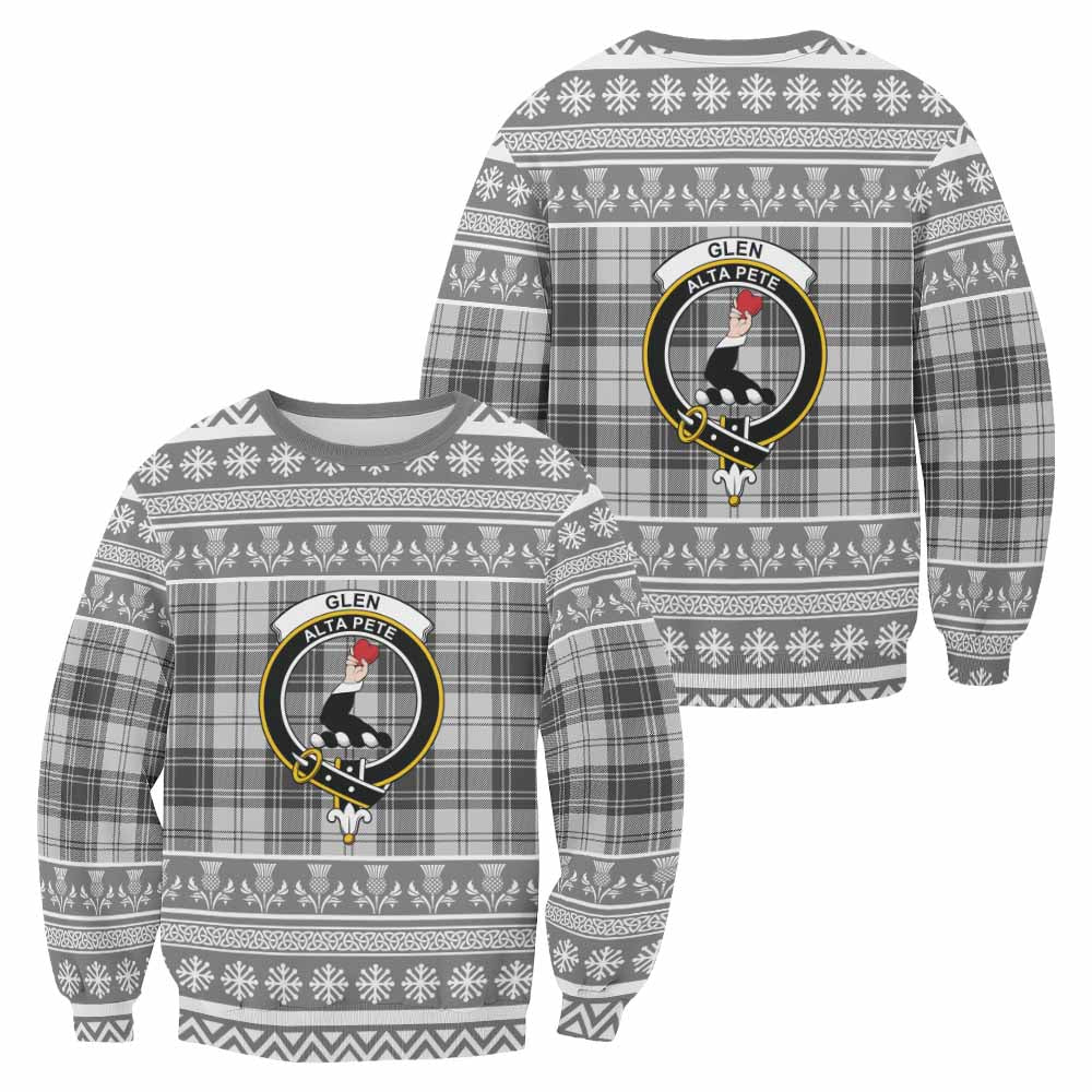 Glen Clan Tartan Christmas Sweatshirt with Family Crest - Tartan Vibes Clothing