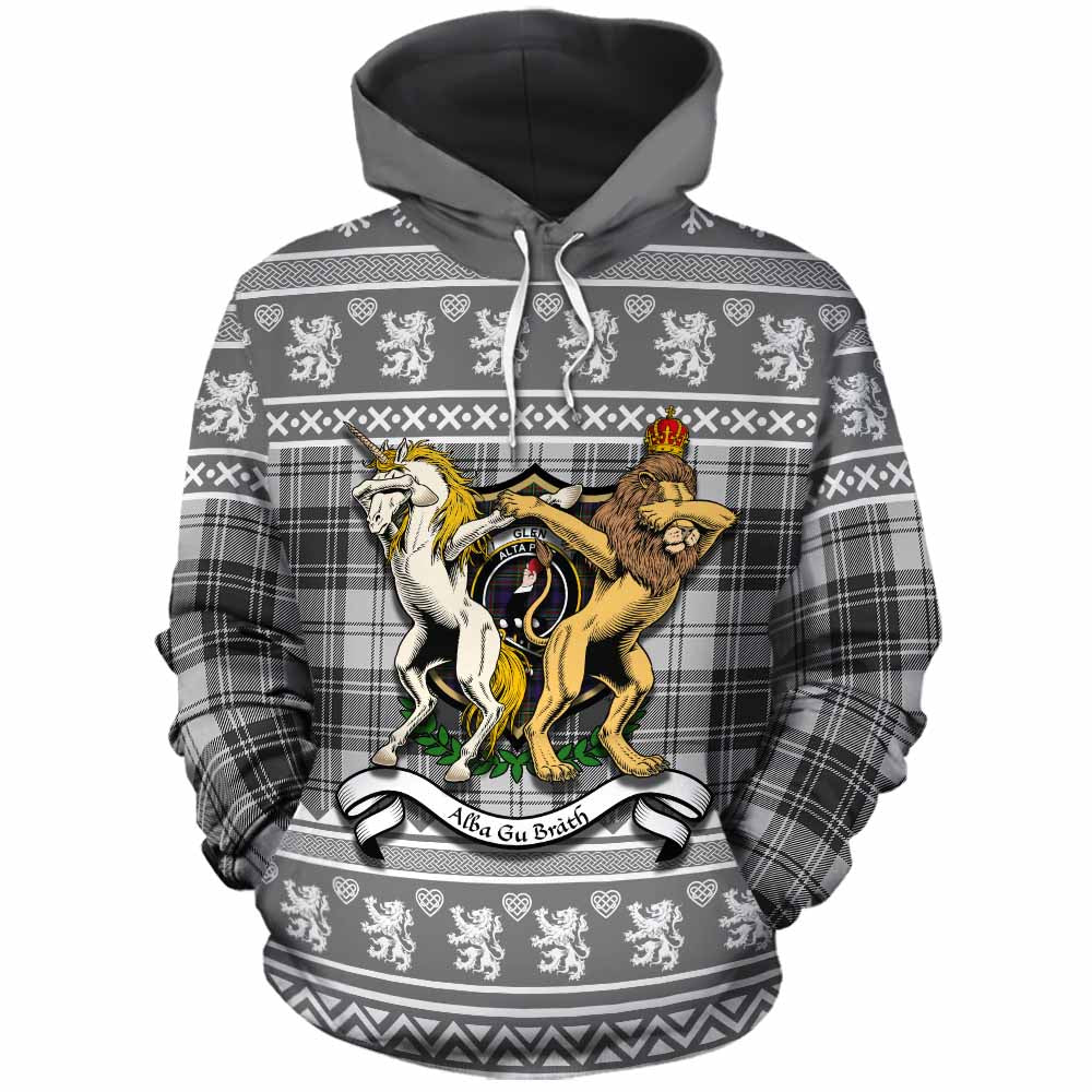Glen Clan Tartan Crest Christmas Cotton Hoodie Coat of Arms Funny Style - Tartan Vibes Clothing