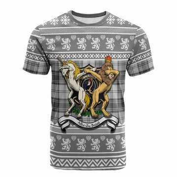 Glen Clan Tartan Crest Christmas Cotton T-shirt Coat of Arms Funny Style