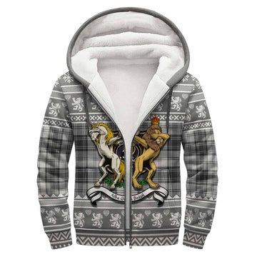 Glen Clan Tartan Crest Christmas Fleece Hoodie Coat of Arms Funny Style