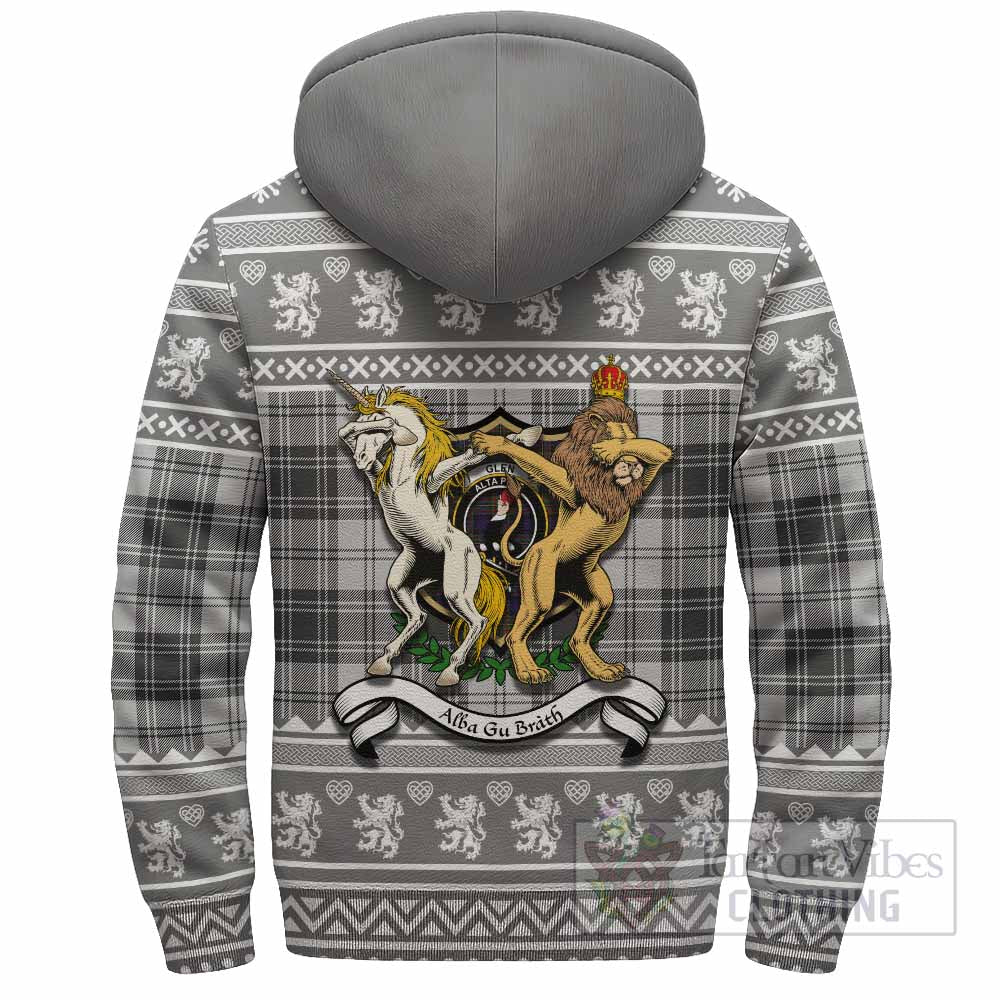 Glen Clan Tartan Crest Christmas Fleece Hoodie Coat of Arms Funny Style - Tartan Vibes Clothing