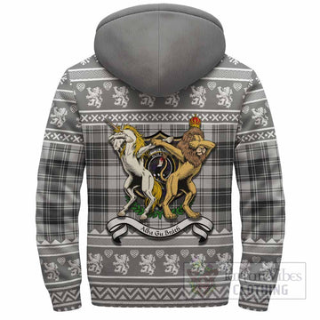 Glen Clan Tartan Crest Christmas Fleece Hoodie Coat of Arms Funny Style