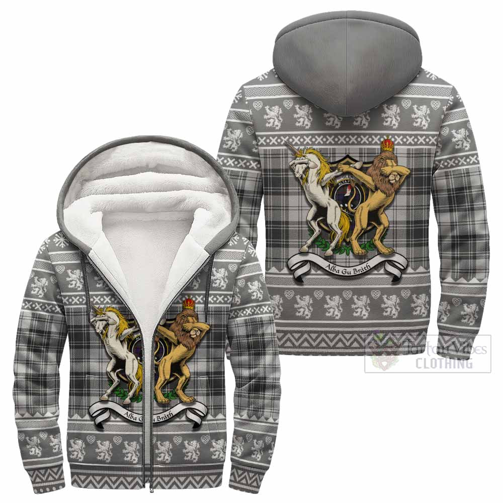Glen Clan Tartan Crest Christmas Fleece Hoodie Coat of Arms Funny Style - Tartan Vibes Clothing
