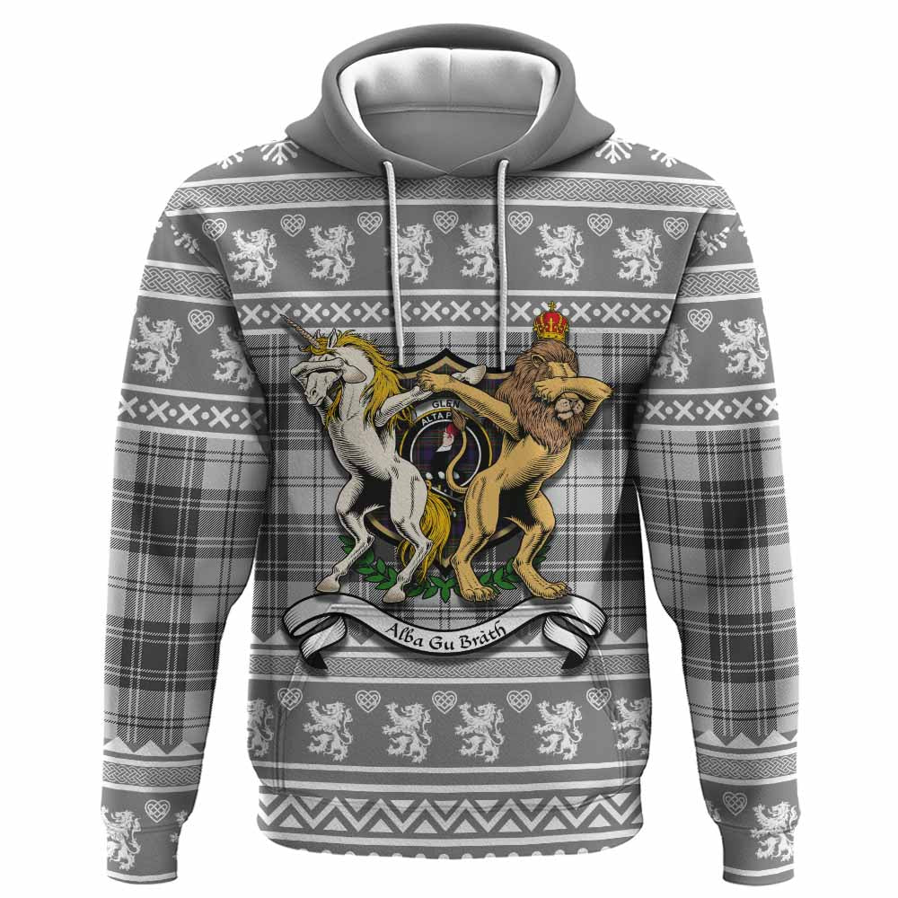 Glen Clan Tartan Crest Christmas Hoodie Coat of Arms Funny Style - Tartan Vibes Clothing