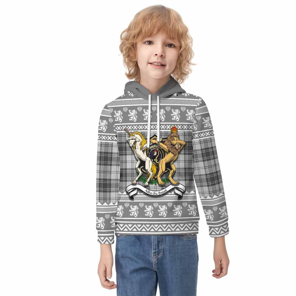 Glen Clan Tartan Crest Christmas Kid Hoodie Coat of Arms Funny Style - Tartan Vibes Clothing