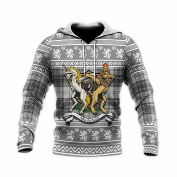 Glen Clan Tartan Crest Christmas Knitted Hoodie Coat of Arms Funny Style