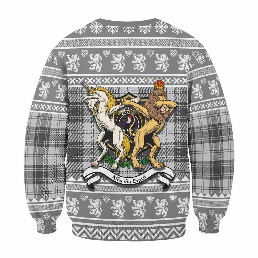 Glen Clan Tartan Crest Christmas Sweatshirt Coat of Arms Funny Style - Tartan Vibes Clothing