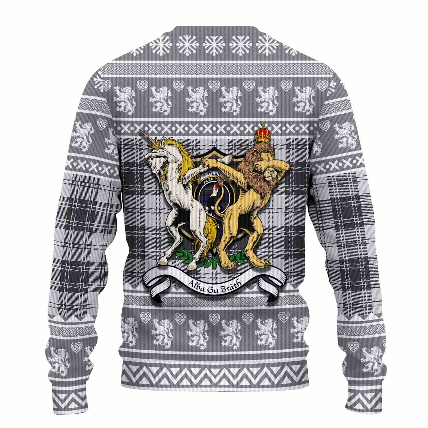 Glen Clan Tartan Crest Christmas Ugly Sweater Coat of Arms Funny Style - Tartan Vibes Clothing