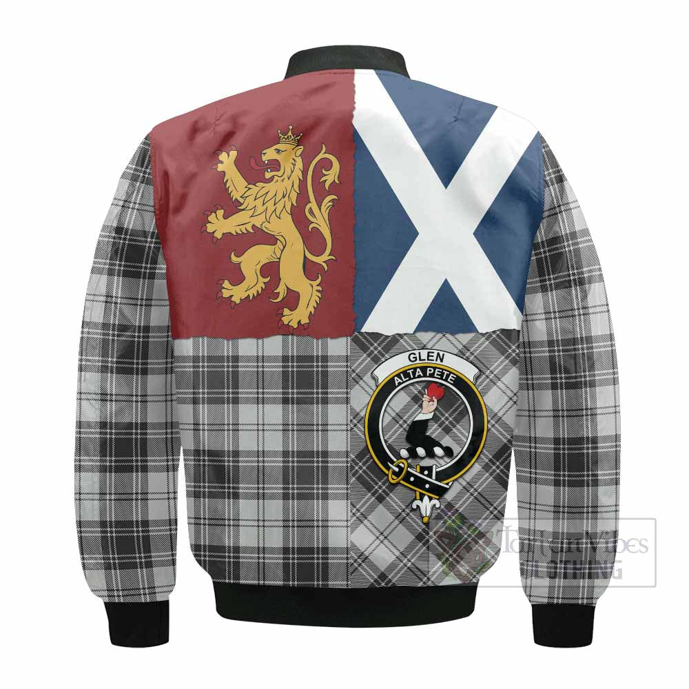 Glen Crest Tartan Bomber Jacket with Lion Rampant Saltire Style
