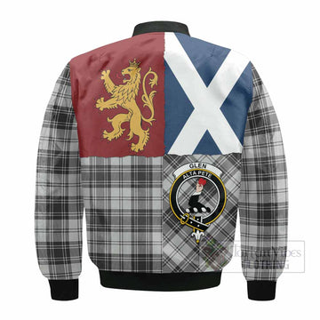 Glen Crest Tartan Bomber Jacket with Lion Rampant Saltire Style