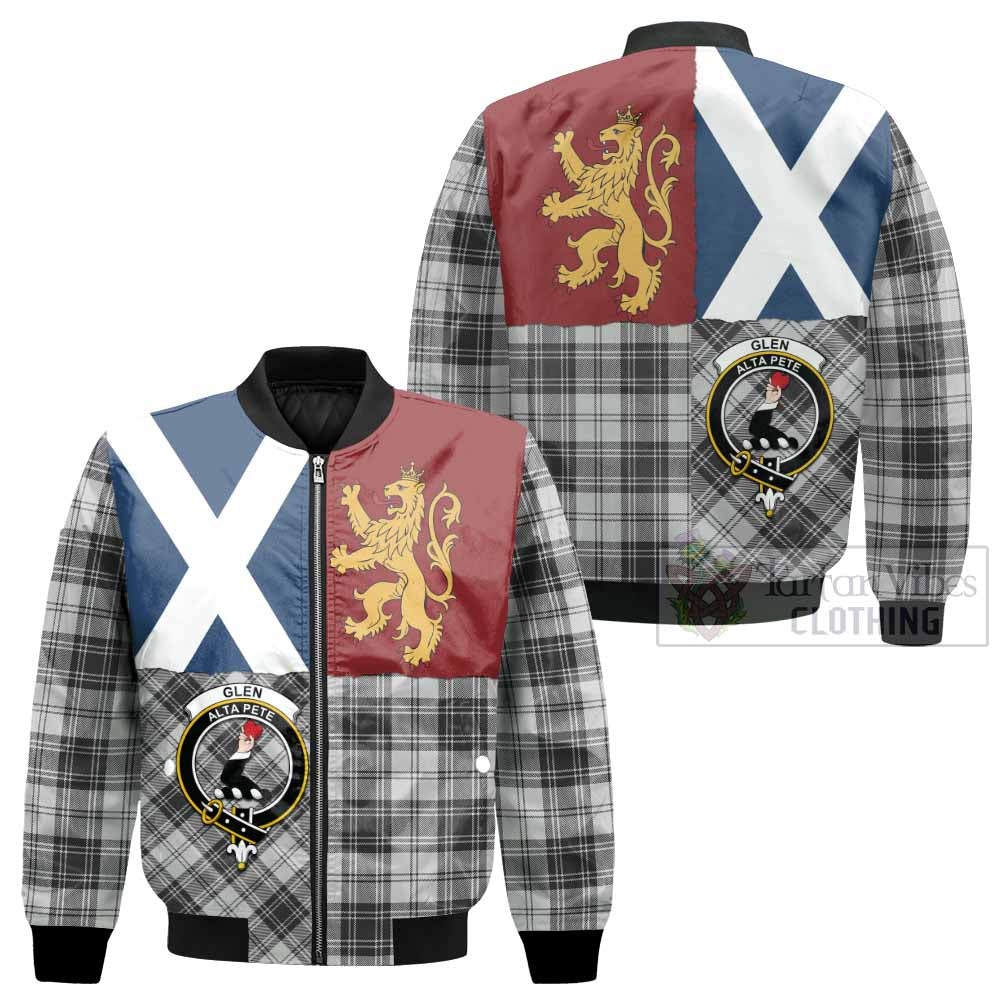 Glen Crest Tartan Bomber Jacket with Lion Rampant Saltire Style