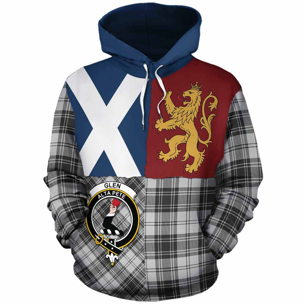 Glen Crest Tartan Cotton Hoodie with Lion Rampant Saltire Style - Tartan Vibes Clothing