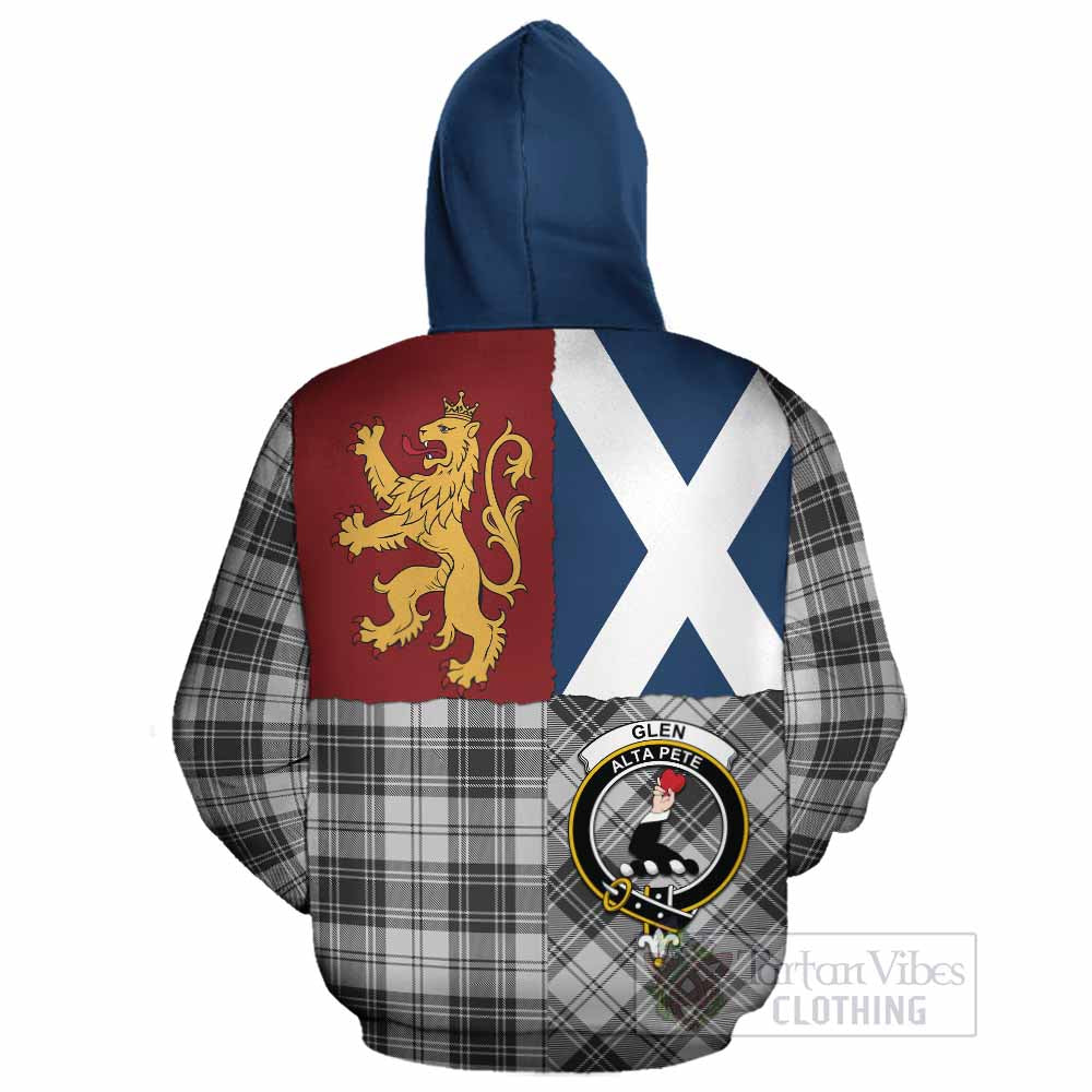 Glen Crest Tartan Cotton Hoodie with Lion Rampant Saltire Style - Tartan Vibes Clothing