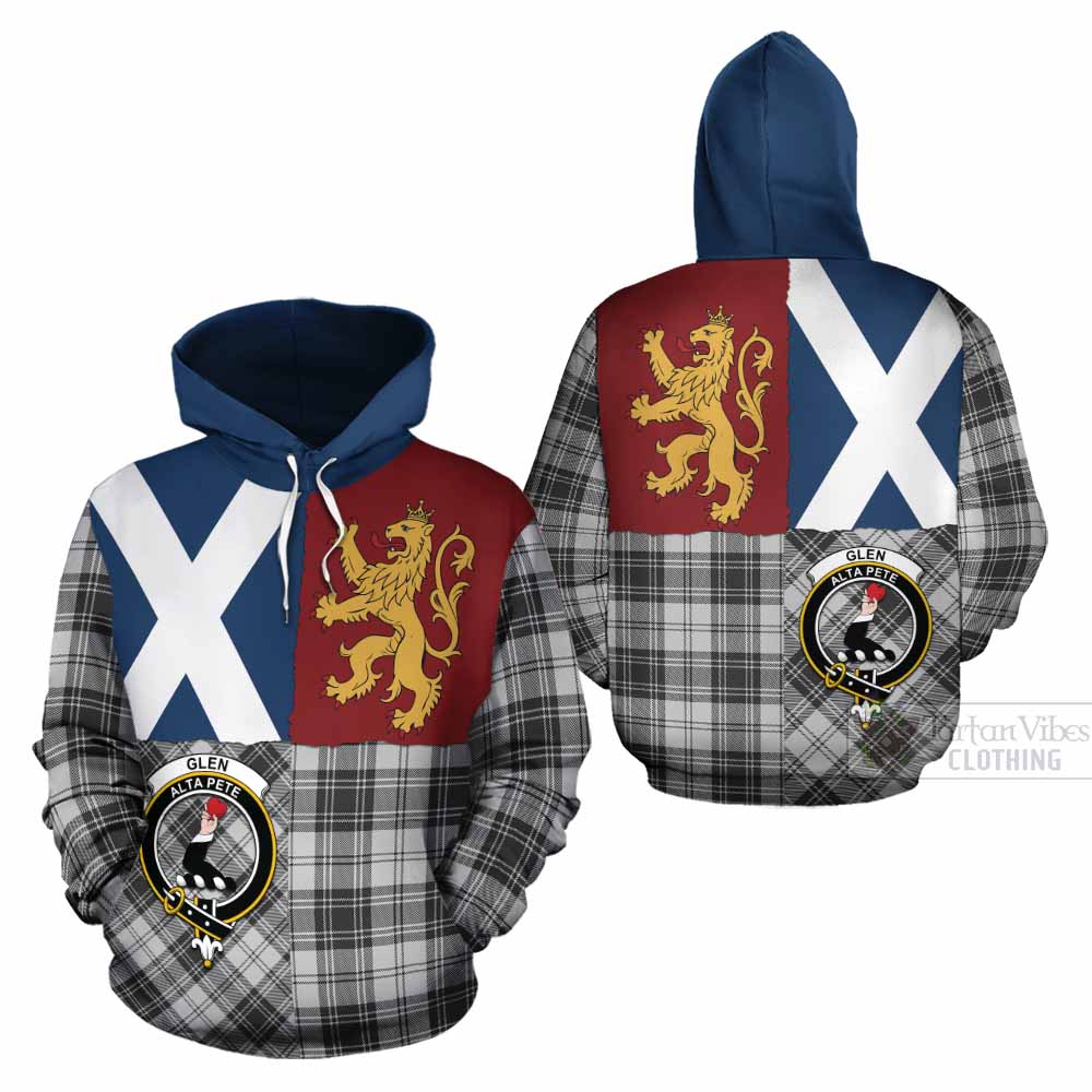 Glen Crest Tartan Cotton Hoodie with Lion Rampant Saltire Style - Tartan Vibes Clothing