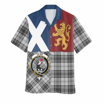 Glen Crest Tartan Hawaiian Shirt with Lion Rampant Saltire Style