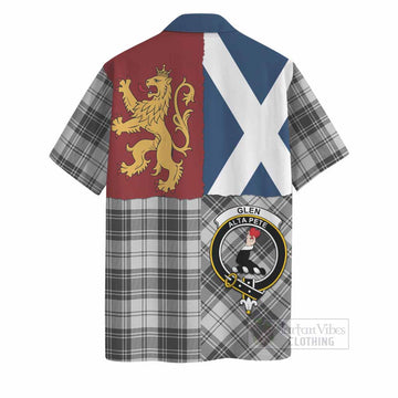 Glen Crest Tartan Hawaiian Shirt with Lion Rampant Saltire Style