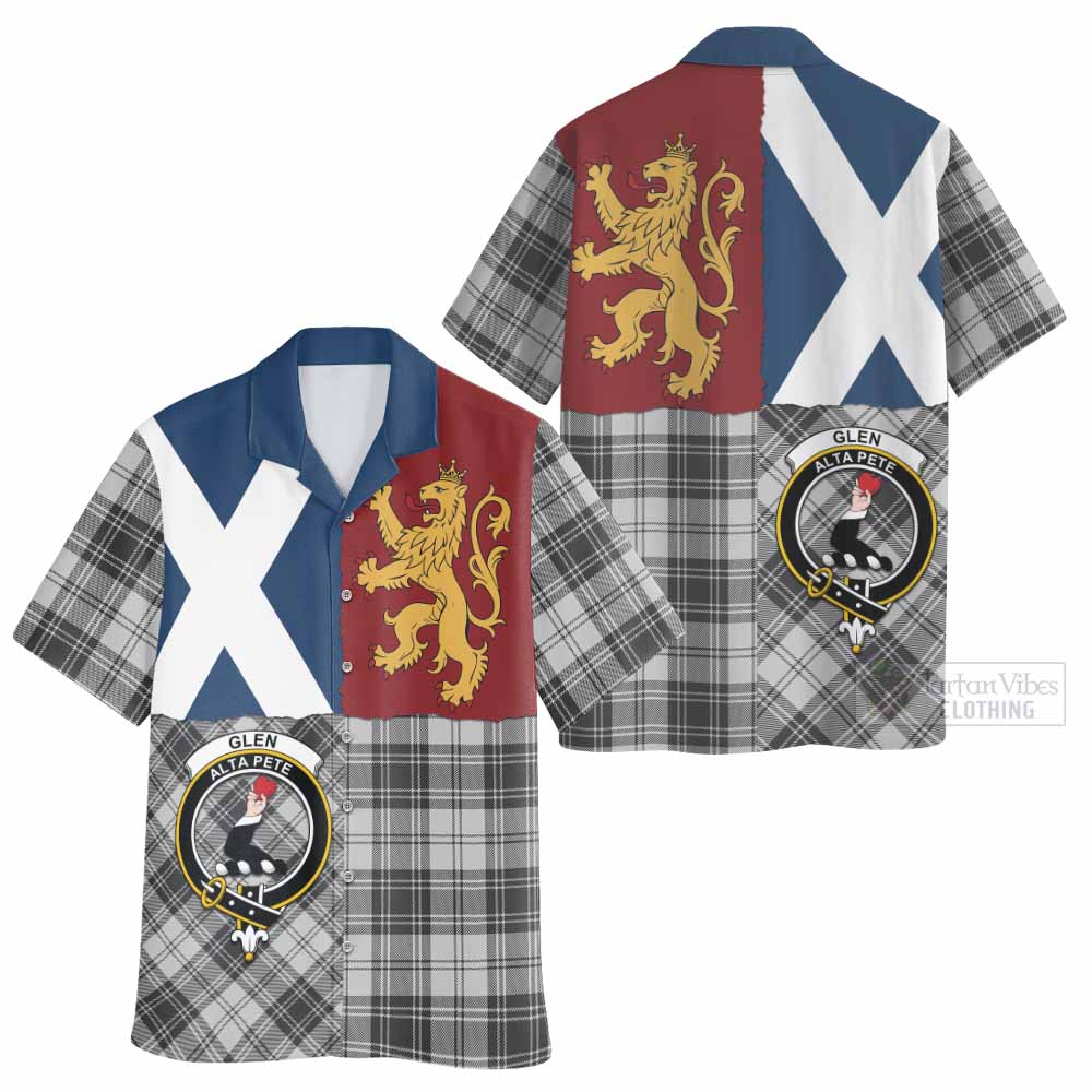 Glen Crest Tartan Hawaiian Shirt with Lion Rampant Saltire Style