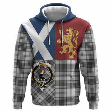 Glen Crest Tartan Hoodie with Lion Rampant Saltire Style