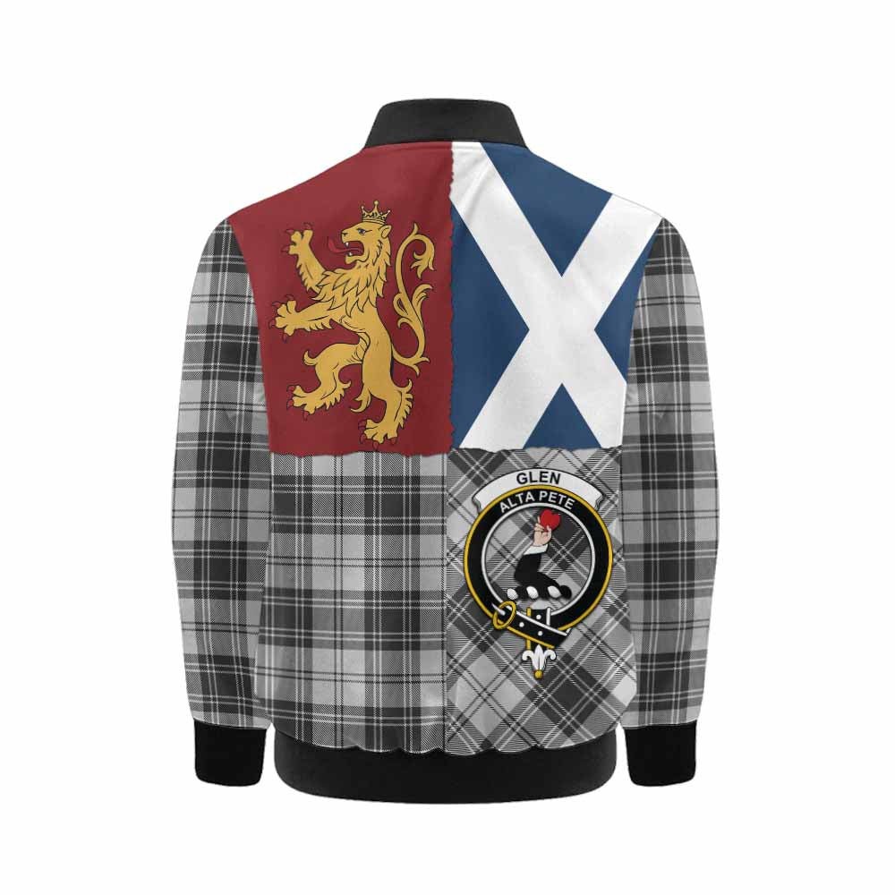 Glen Crest Tartan Kid Bomber Jacket with Lion Rampant Saltire Style - Tartan Vibes Clothing
