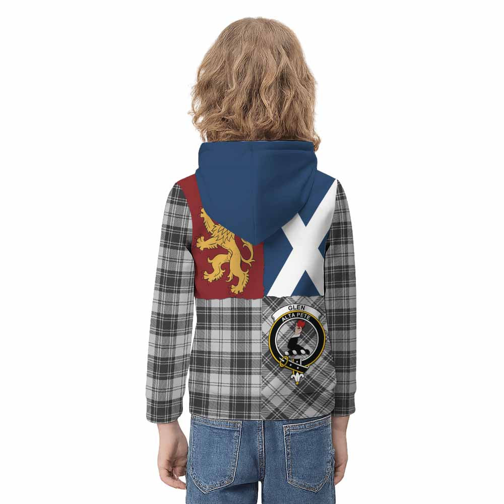 Glen Crest Tartan Kid Hoodie with Lion Rampant Saltire Style - Tartan Vibes Clothing