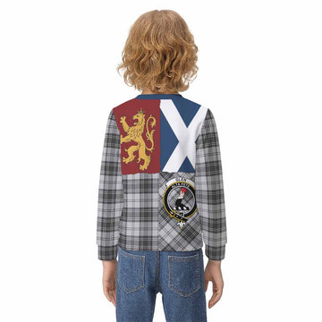 Glen Crest Tartan Kid Knitted Sweatshirt with Lion Rampant Saltire Style