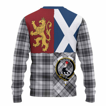 Glen Crest Tartan Knitted Sweater with Lion Rampant Saltire Style