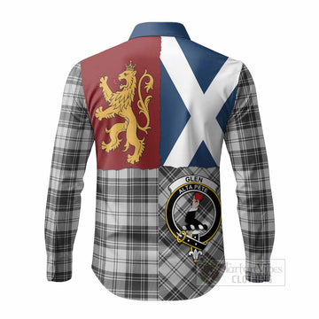 Glen Crest Tartan Long Sleeve Button Shirts with Lion Rampant Saltire Style