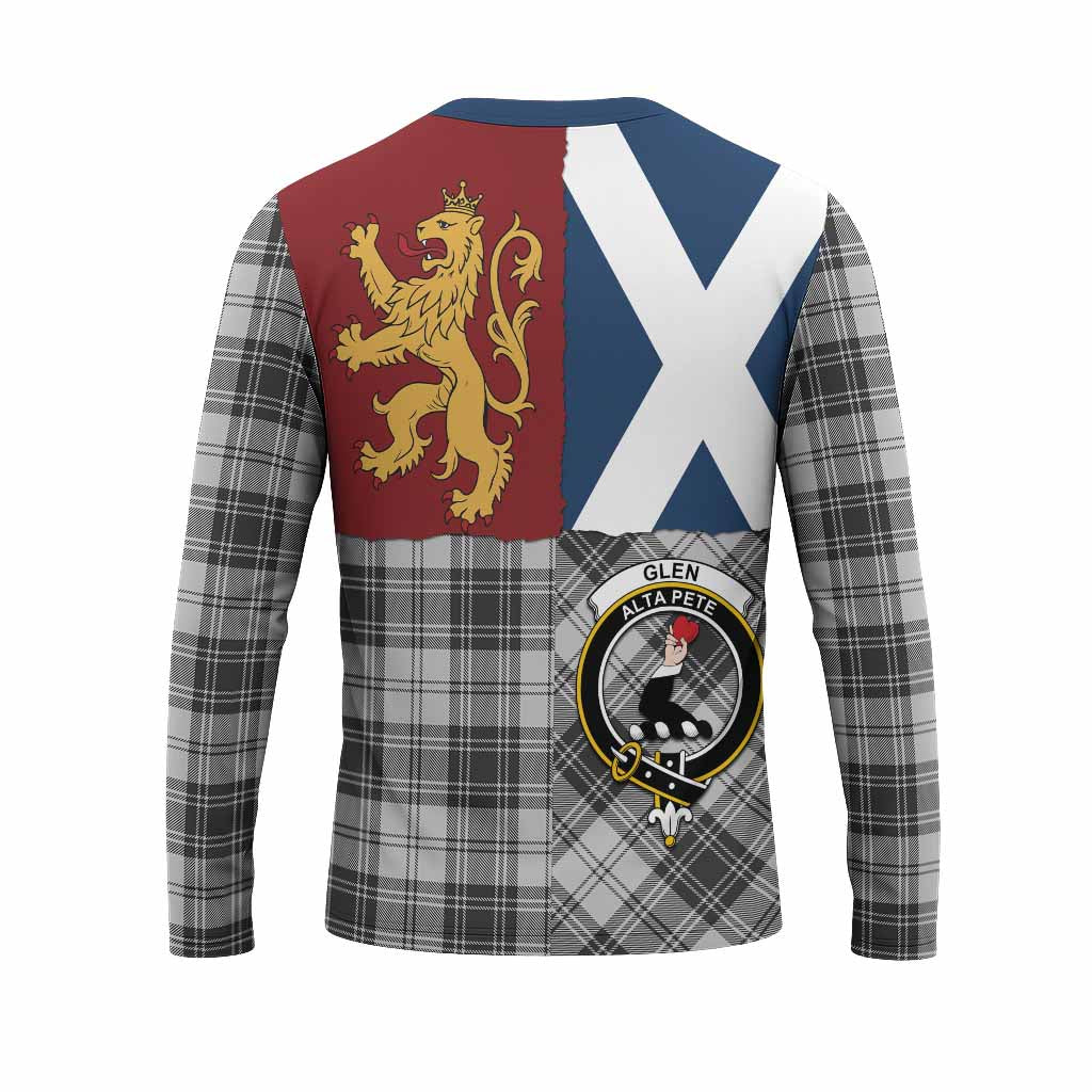 Glen Crest Tartan Long Sleeve T-Shirt with Lion Rampant Saltire Style