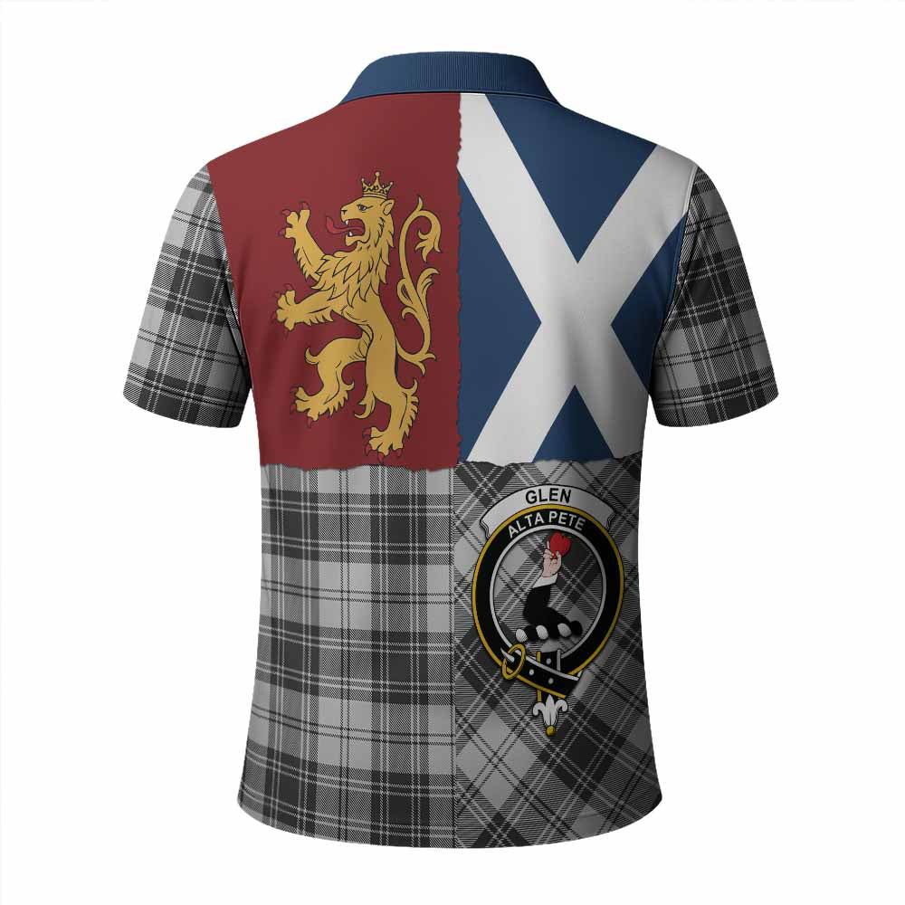 Glen Crest Tartan Polo Shirt with Lion Rampant Saltire Style