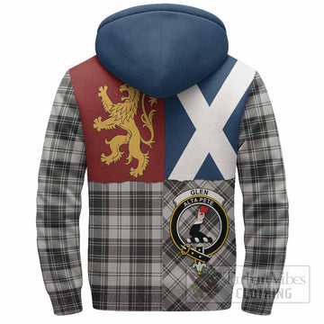 Glen Crest Tartan Sherpa Hoodie with Lion Rampant Saltire Style