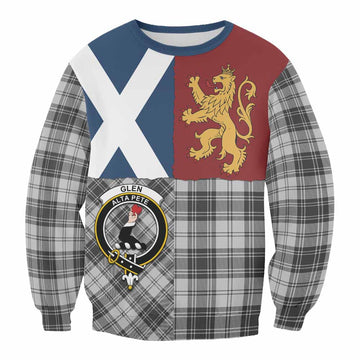 Glen Crest Tartan Sweatshirt with Lion Rampant Saltire Style