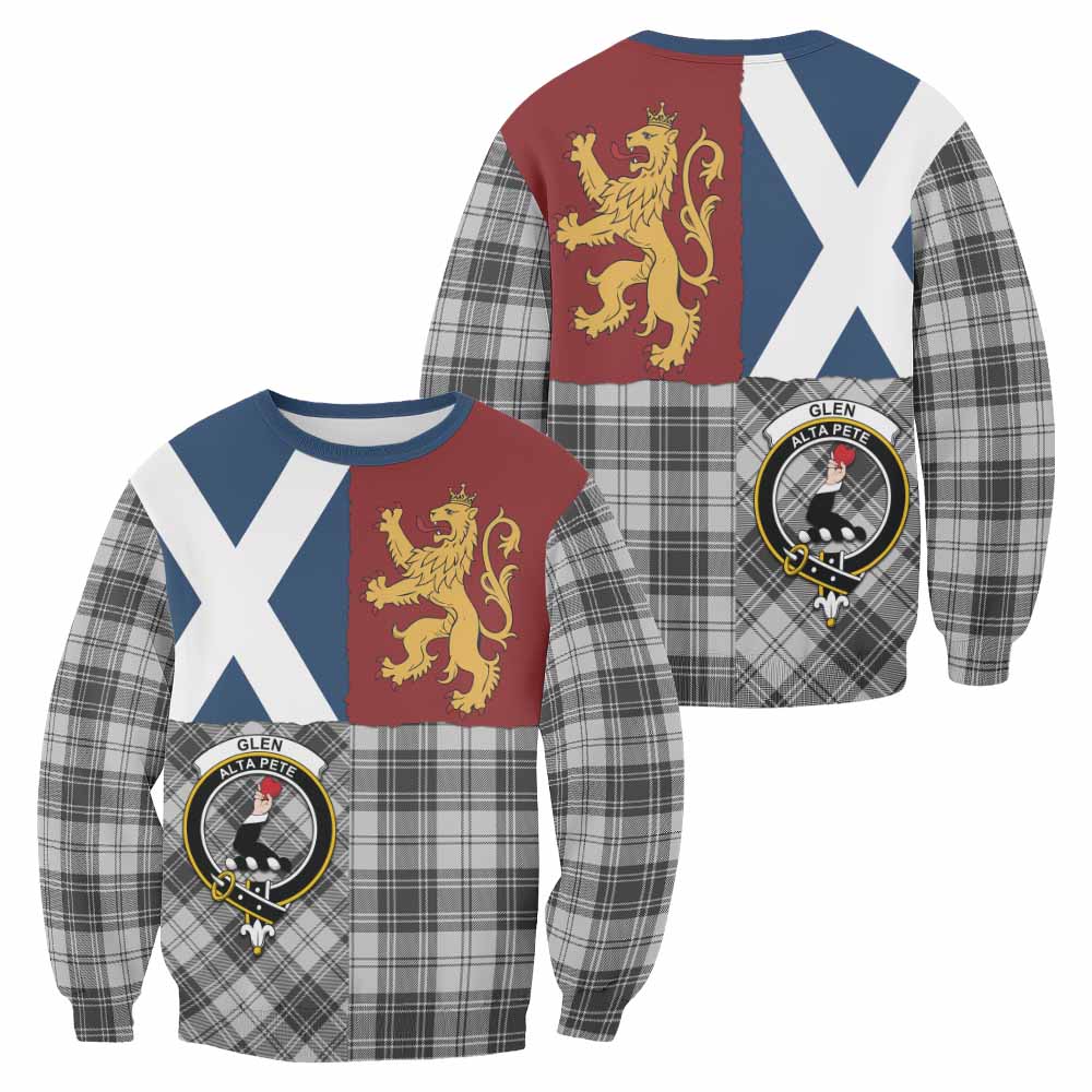 Glen Crest Tartan Sweatshirt with Lion Rampant Saltire Style