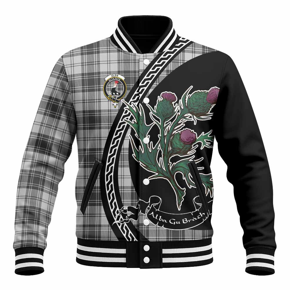 Glen Family Crest Tartan Baseball Jacket Alba Thistle Inspired - Tartan Vibes Clothing