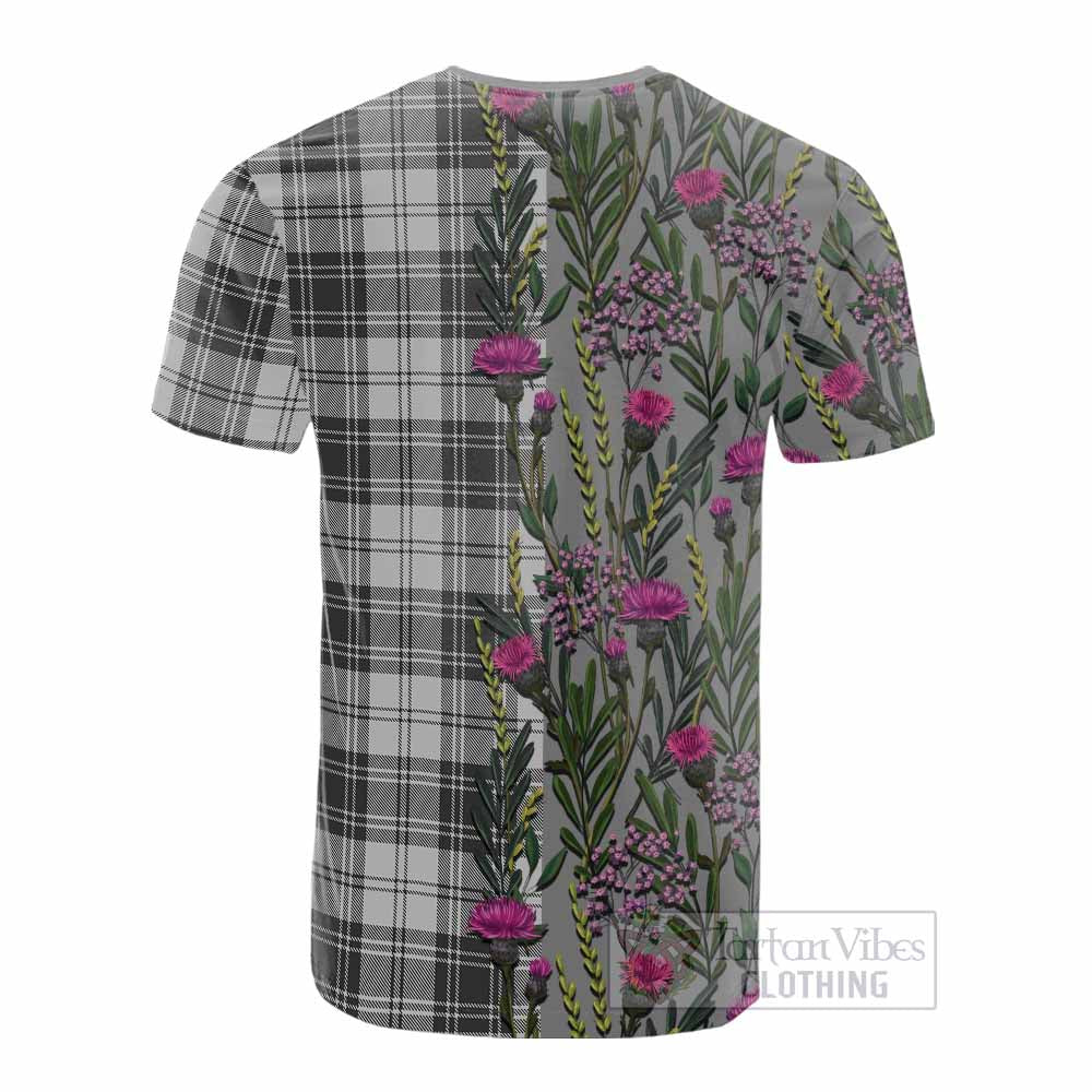 Glen Family Crest Tartan Cotton T-shirt Scottish Thistle Flower Pattern Half Style - Tartan Vibes Clothing