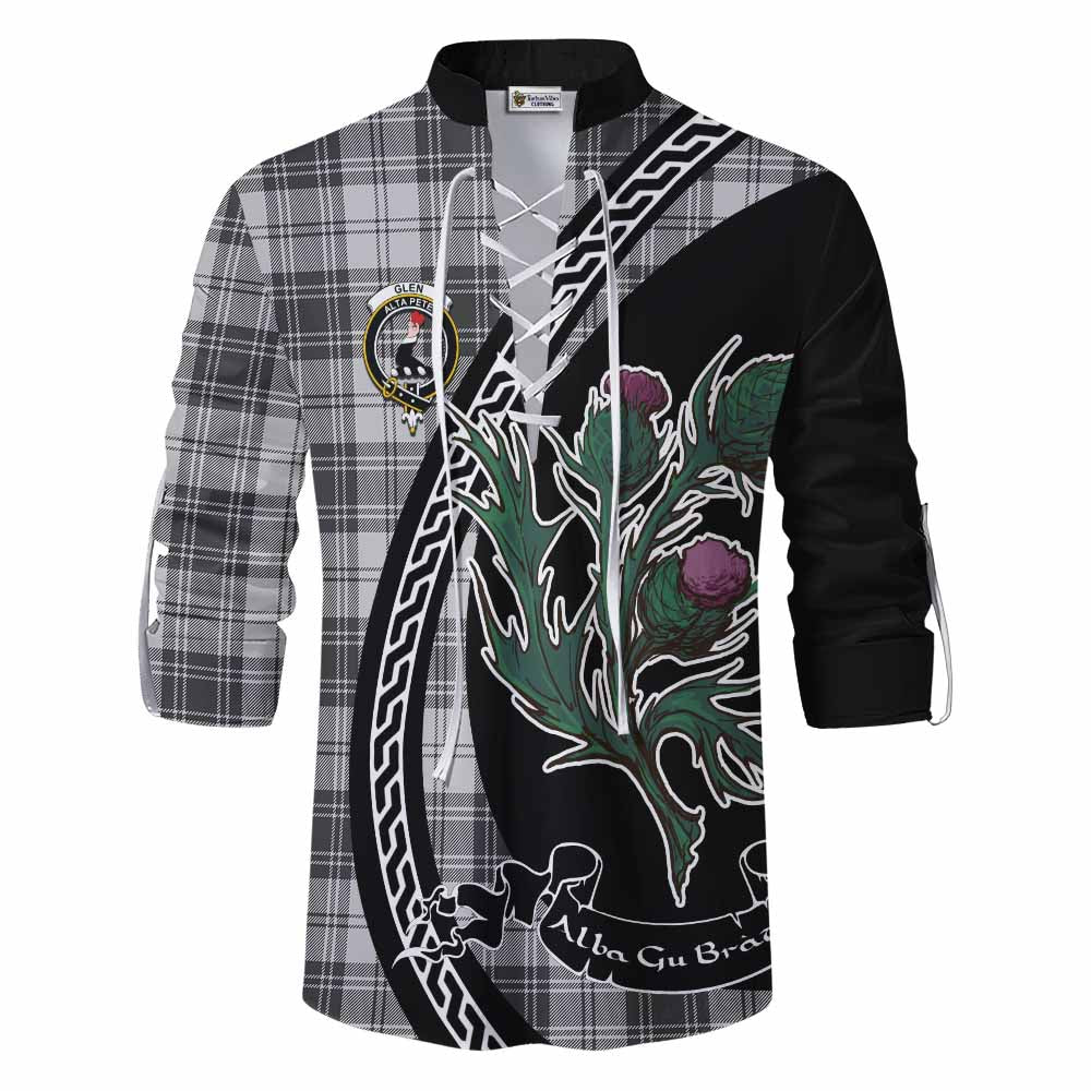 Glen Family Crest Tartan Ghillie Shirt Alba Thistle Inspired - Tartan Vibes Clothing