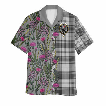 Glen Family Crest Tartan Hawaiian Shirt Scottish Thistle Flower Pattern Half Style - Tartan Vibes Clothing