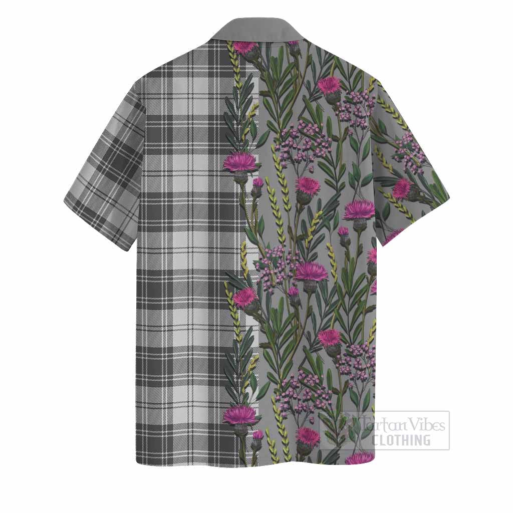 Glen Family Crest Tartan Hawaiian Shirt Scottish Thistle Flower Pattern Half Style - Tartan Vibes Clothing