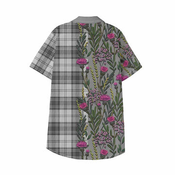 Glen Family Crest Tartan Kid Hawaiian Shirt Scottish Thistle Flower Pattern Half Style - Tartan Vibes Clothing