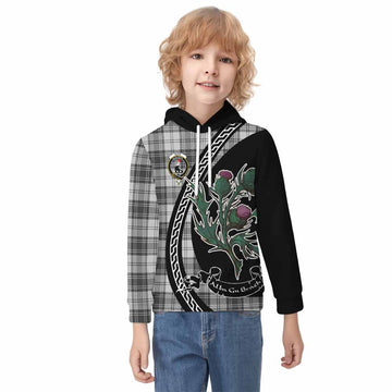 Glen Family Crest Tartan Kid Hoodie Alba Thistle Inspired