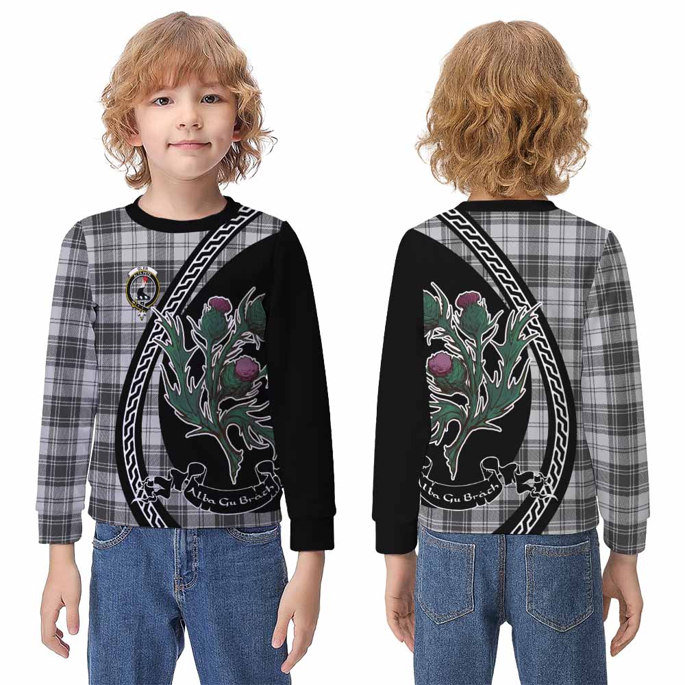 Glen Family Crest Tartan Kid Knitted Sweatshirt Alba Thistle Inspired - Tartan Vibes Clothing