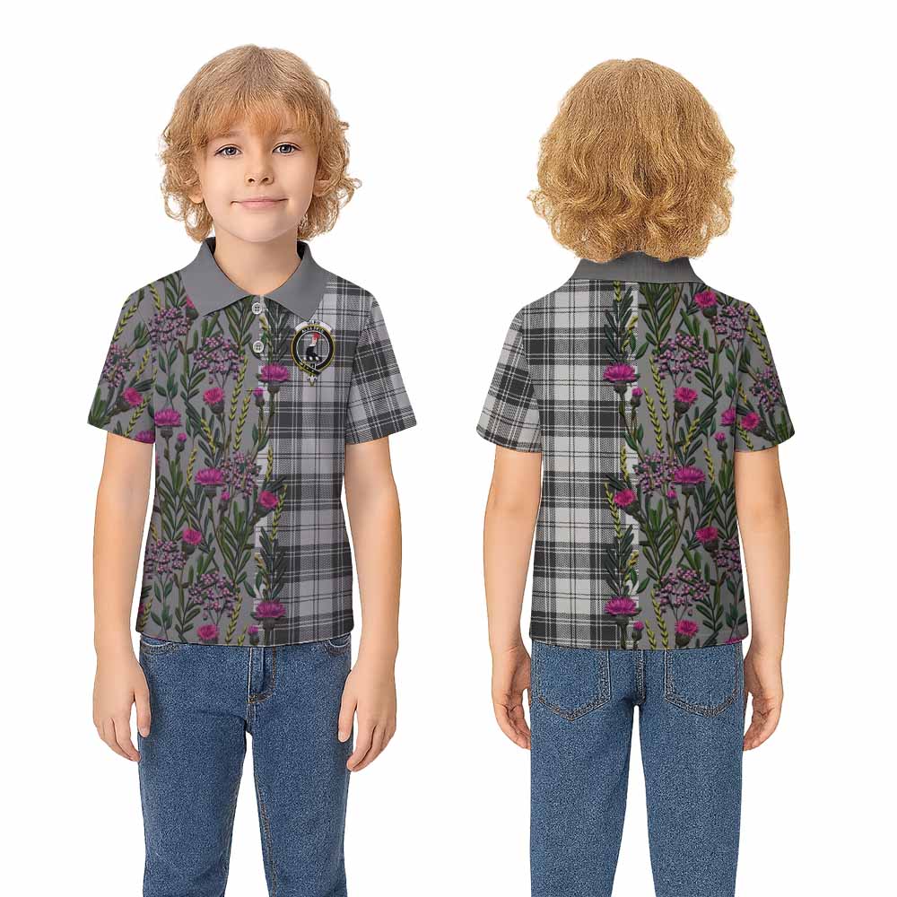 Glen Family Crest Tartan Kid Polo Shirt Scottish Thistle Flower Pattern Half Style - Tartan Vibes Clothing