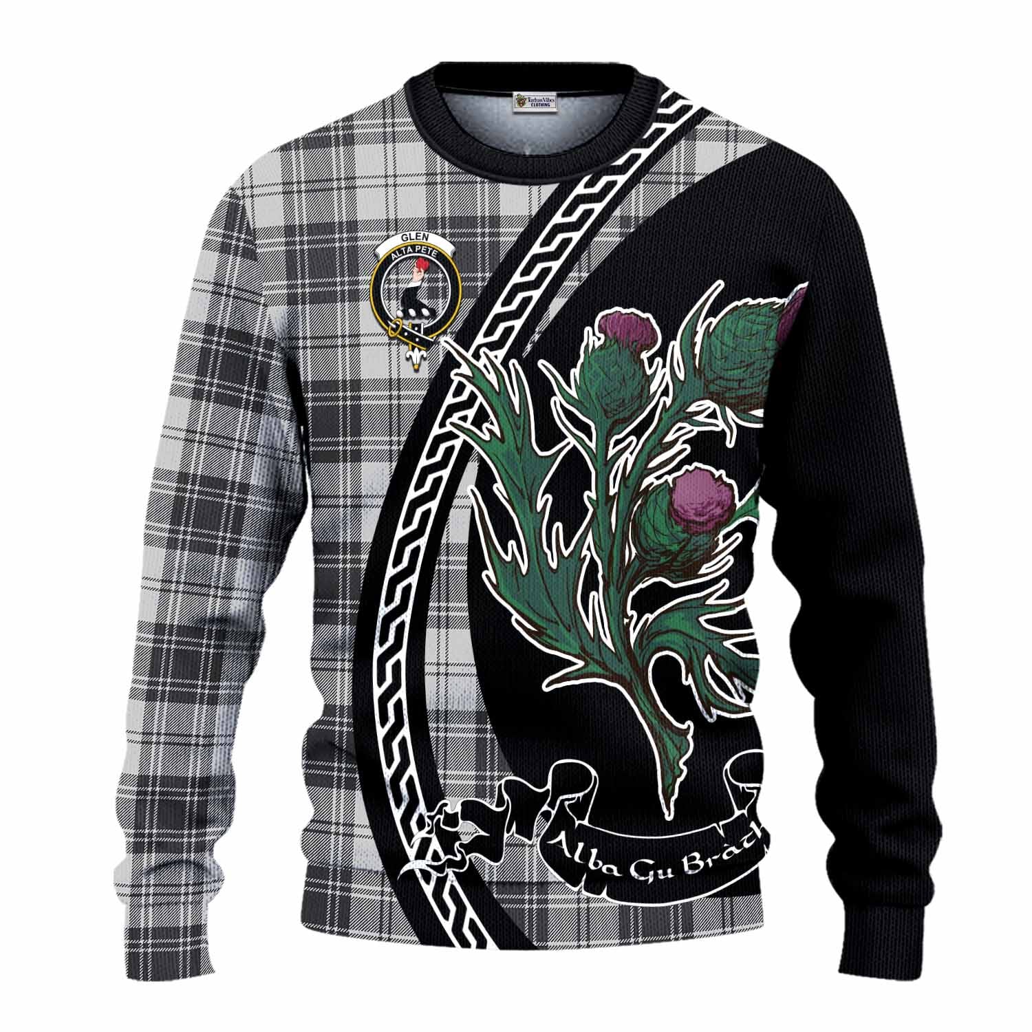 Glen Family Crest Tartan Knitted Sweater Alba Thistle Inspired - Tartan Vibes Clothing