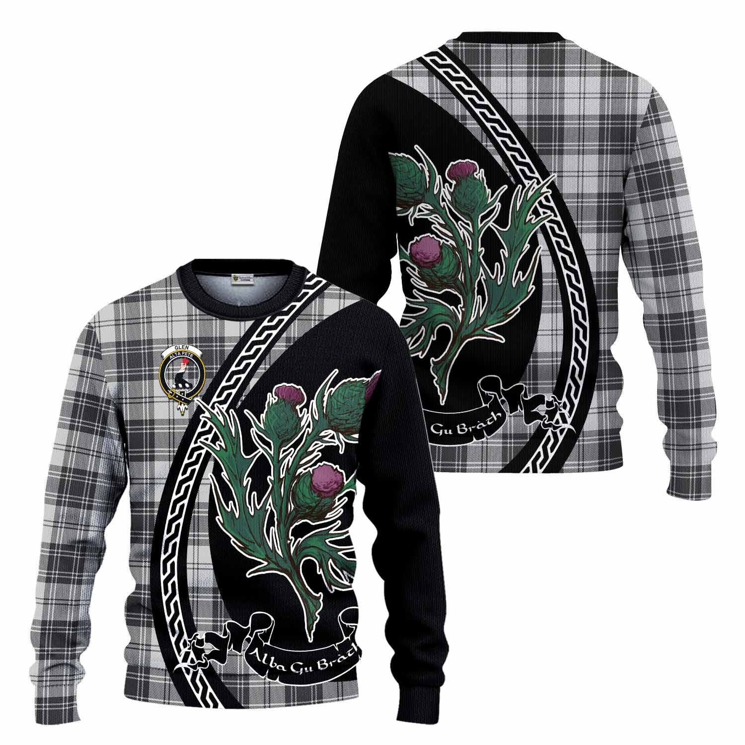 Glen Family Crest Tartan Knitted Sweater Alba Thistle Inspired - Tartan Vibes Clothing